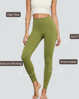 High-Rise Soft Leggings - Green