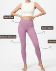 High-Rise Smooth Leggings - Pink