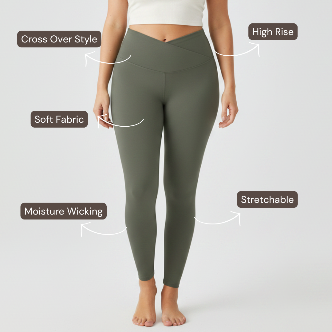 Embrace High Rise V-Waist Leggings - Olive Green