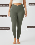 Embrace High Rise V-Waist Leggings - Olive Green