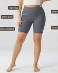 Embrace High Rise Shorts With Pockets - Grey