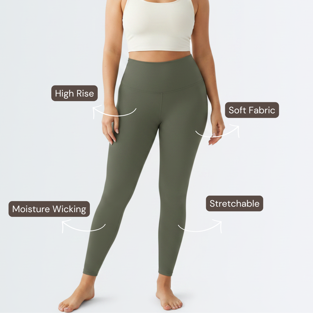 Embrace High Rise Leggings - Olive Green