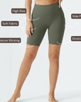 Embrace High Rise Shorts With Pockets - Olive Green