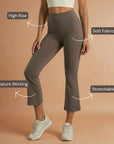 Ankle Length Flare Pants - Brown
