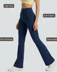 One-Size Flared Yoga Pants - Navy Blue