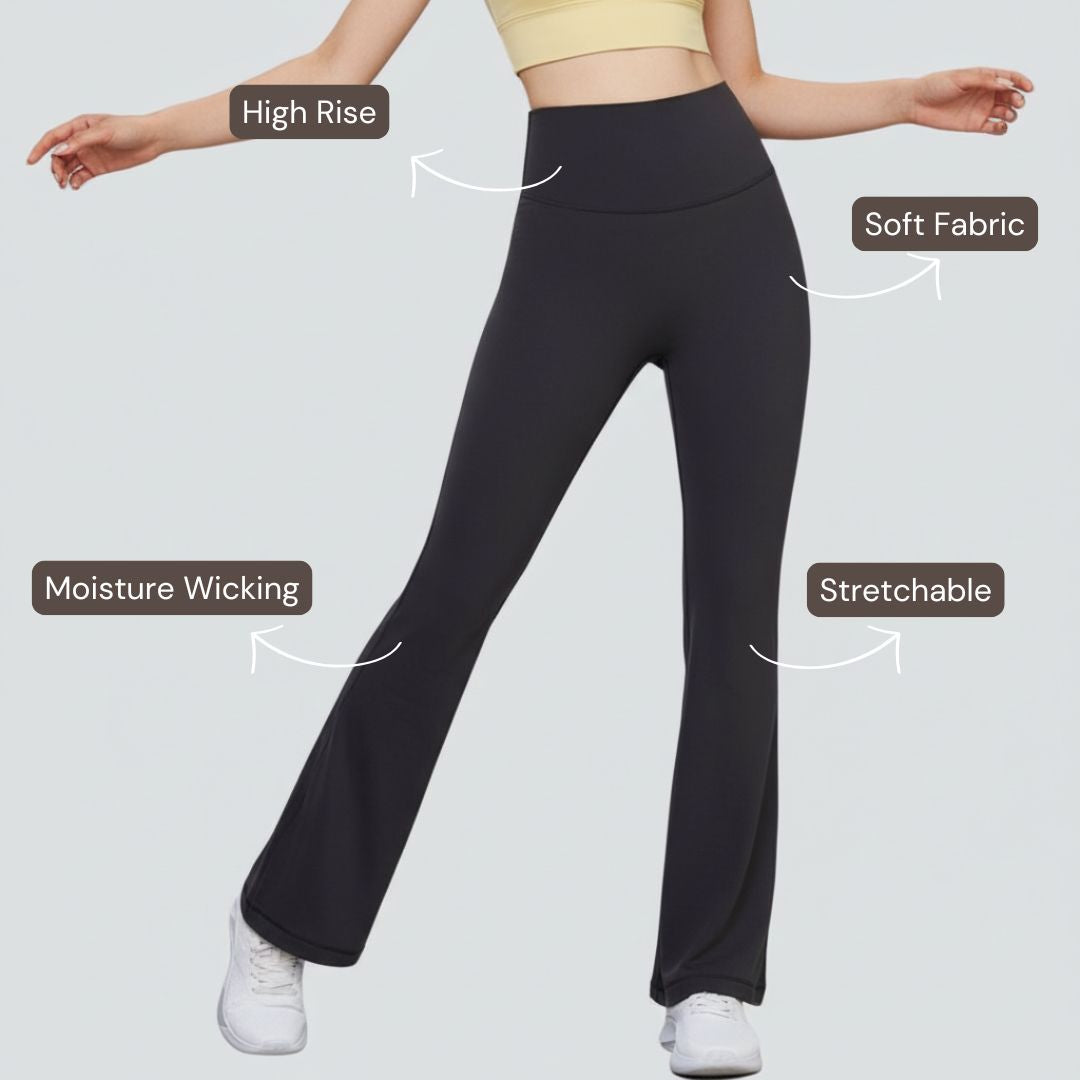 One-Size Flared Yoga Pants - Graphite Grey