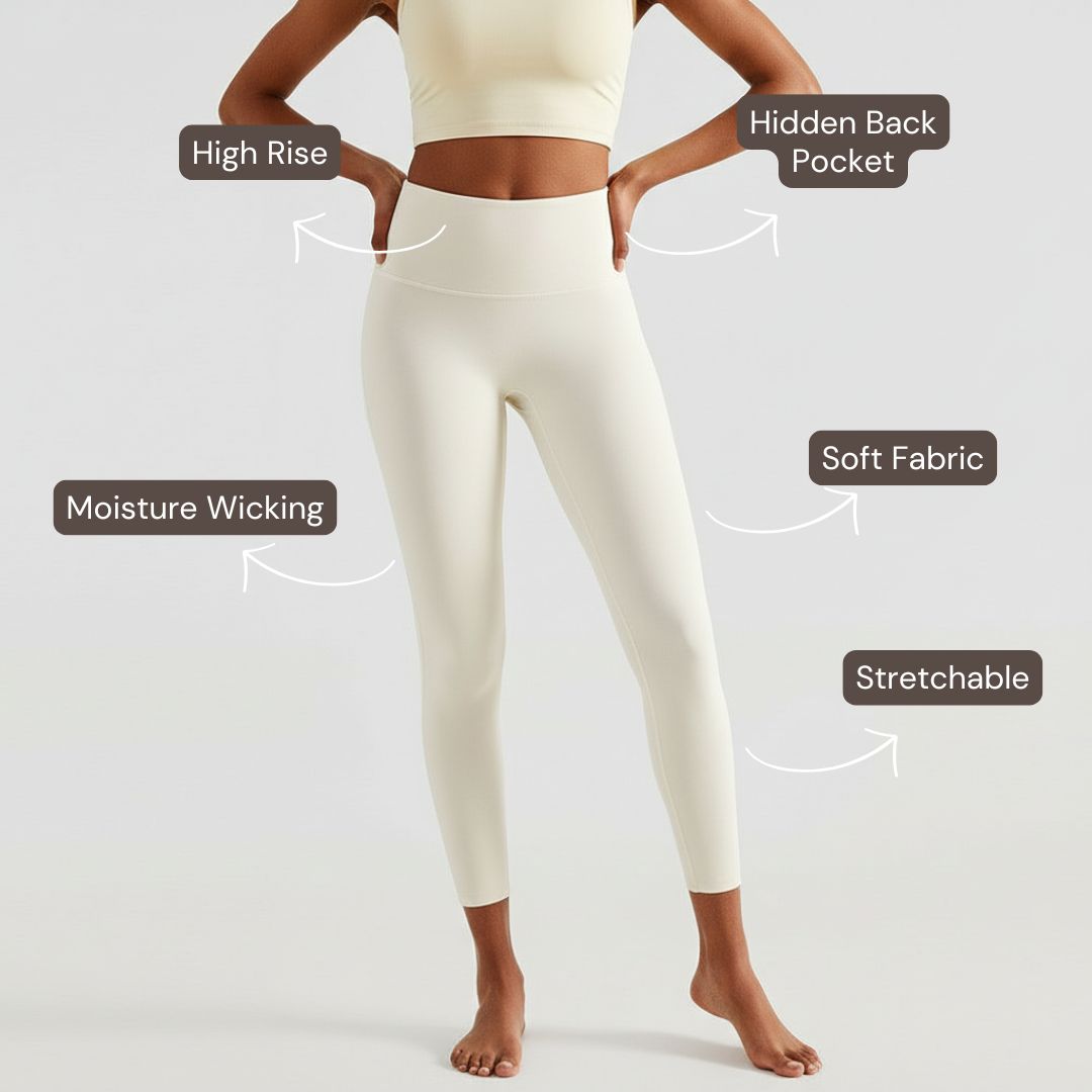 High-Rise Classic Leggings - Ivory White