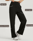 Wide Legged Yoga Pants - Black