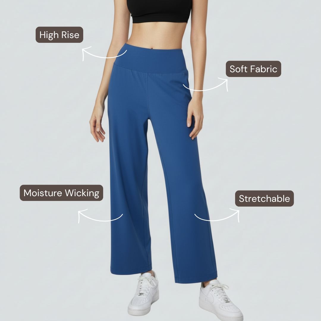 Wide Legged Yoga Pants - Blue