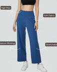 Wide Legged Yoga Pants - Blue