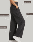 Wide Legged Yoga Pant - Graphite Grey
