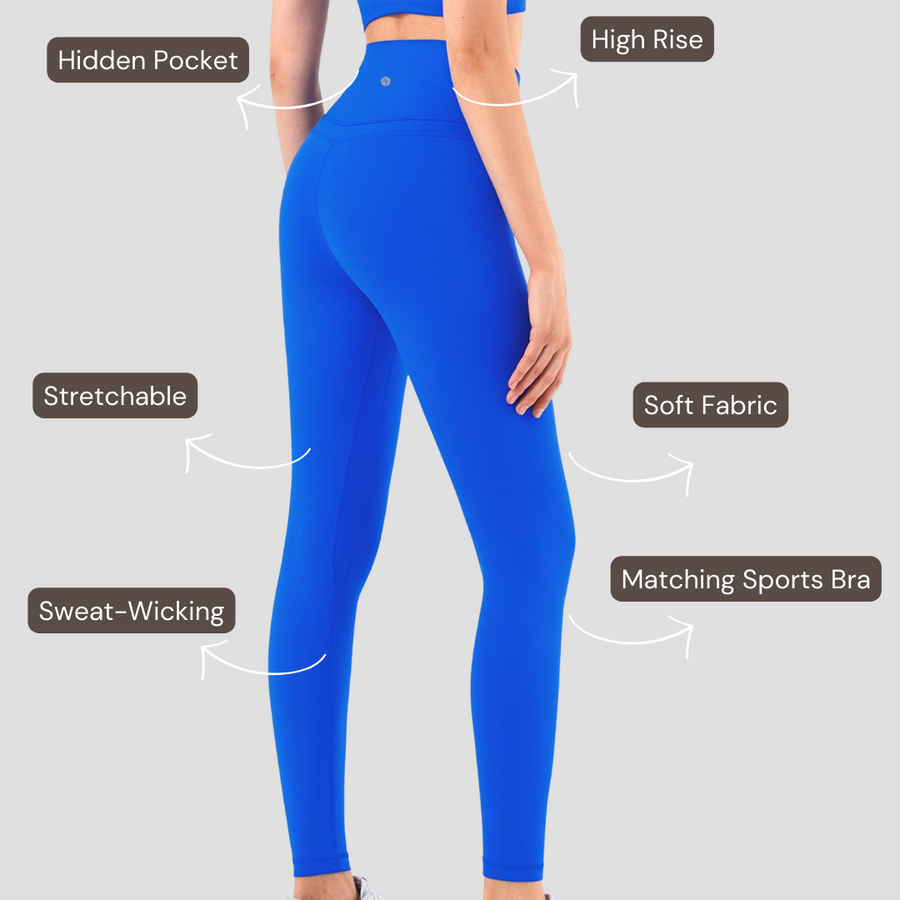 High-Rise Soft Leggings - Bright Blue