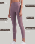 High-Rise Leggings - Subtle Purple