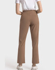 Stylish Activewear Pants With Tie-Up Waist Band - Brown