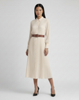 Pleated Style Dress - Ivory White