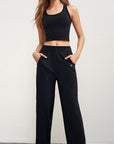 Wide-Legged Comfort Yoga Pants - Black