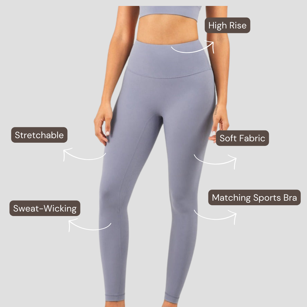 High-Rise Smooth Leggings - Blush Blue