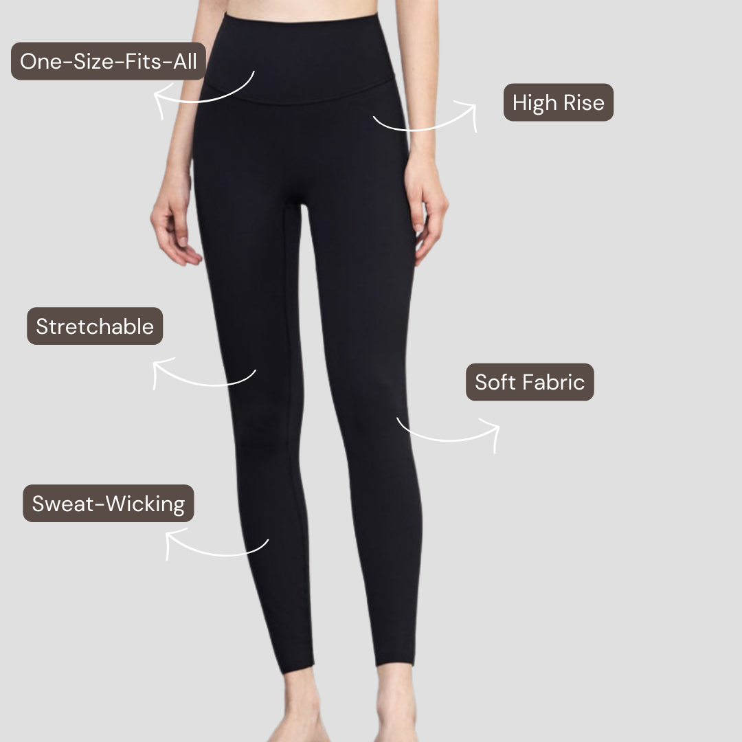 One-Size-Fits-All Leggings - Black