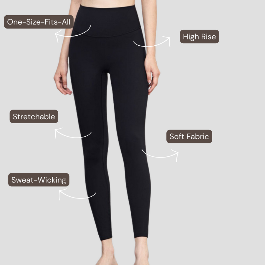 One-Size-Fits-All Leggings - Black