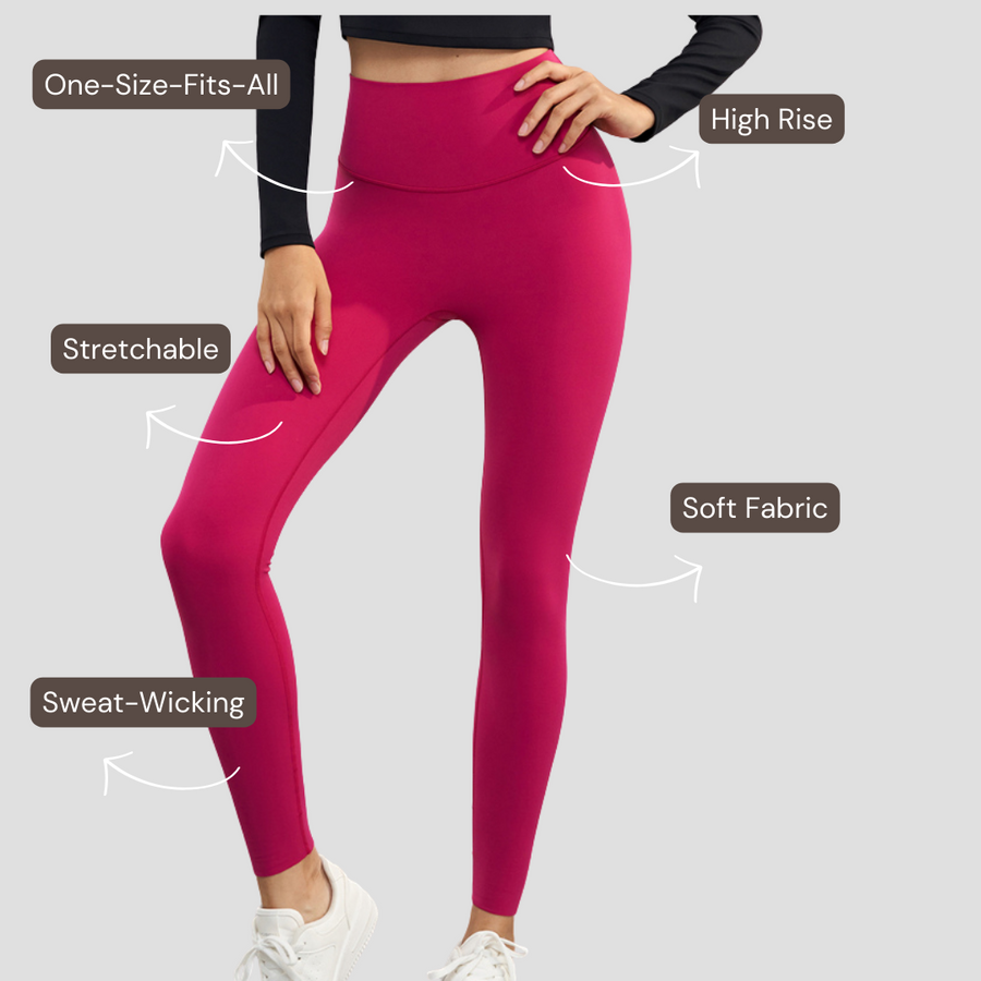 One-Size-Fits-All Leggings - Deep Red