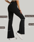 One-Size Flared Yoga Pants - Black