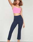 Ankle Length Flare Pants - Navy Blue