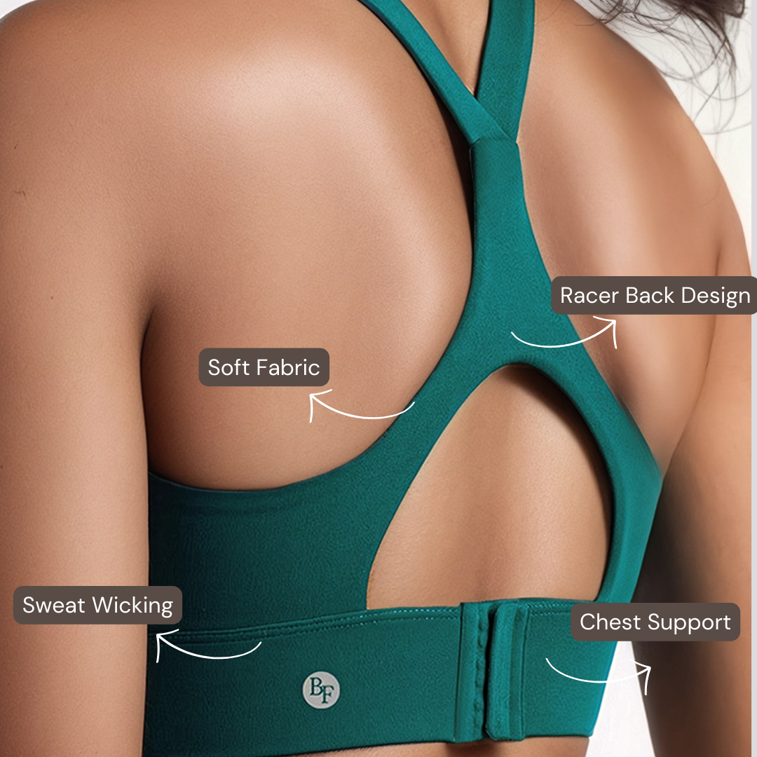Racer Back Sports Bra - Deep Green