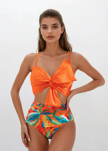 Bikini With Bow - Orange