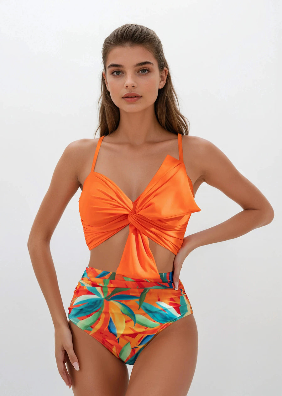 Bikini With Bow - Orange