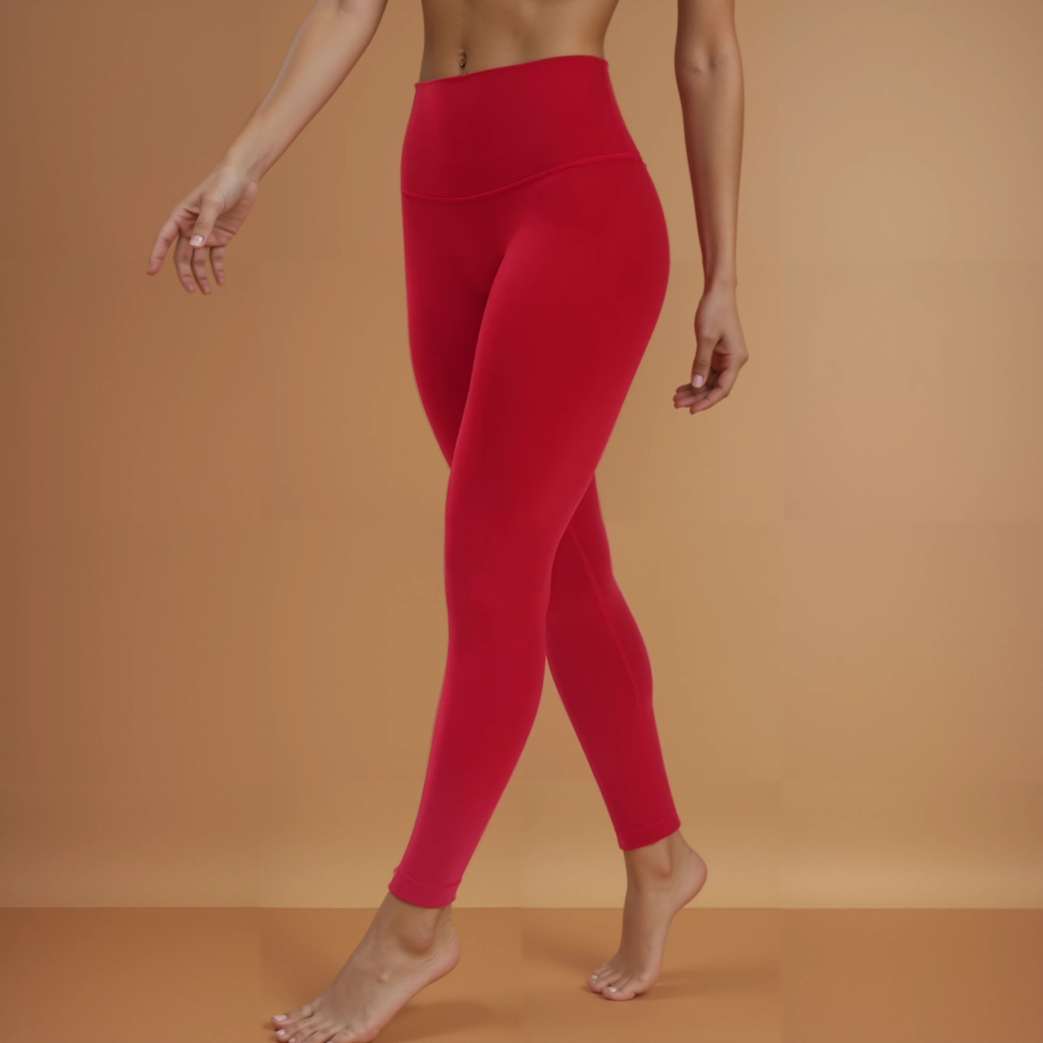 High-Rise Classic Leggings - Red