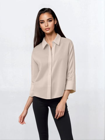 Collared Top - Beige