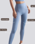 High-Rise Stretch Leggings - Light Blue