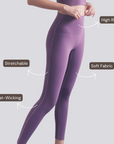 High-Rise Stretch Leggings - Purple