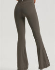 One-Size Flared Yoga Pants - Khaki Brown