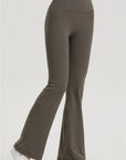 One-Size Flared Yoga Pants - Khaki Brown