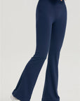 One-Size Flared Yoga Pants - Navy Blue