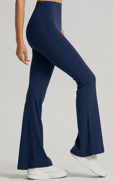 One-Size Flared Yoga Pants - Navy Blue