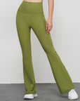 One-Size Flared Yoga Pants - Matcha Green