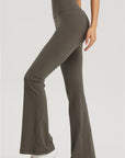 One-Size Flared Yoga Pants - Khaki Brown