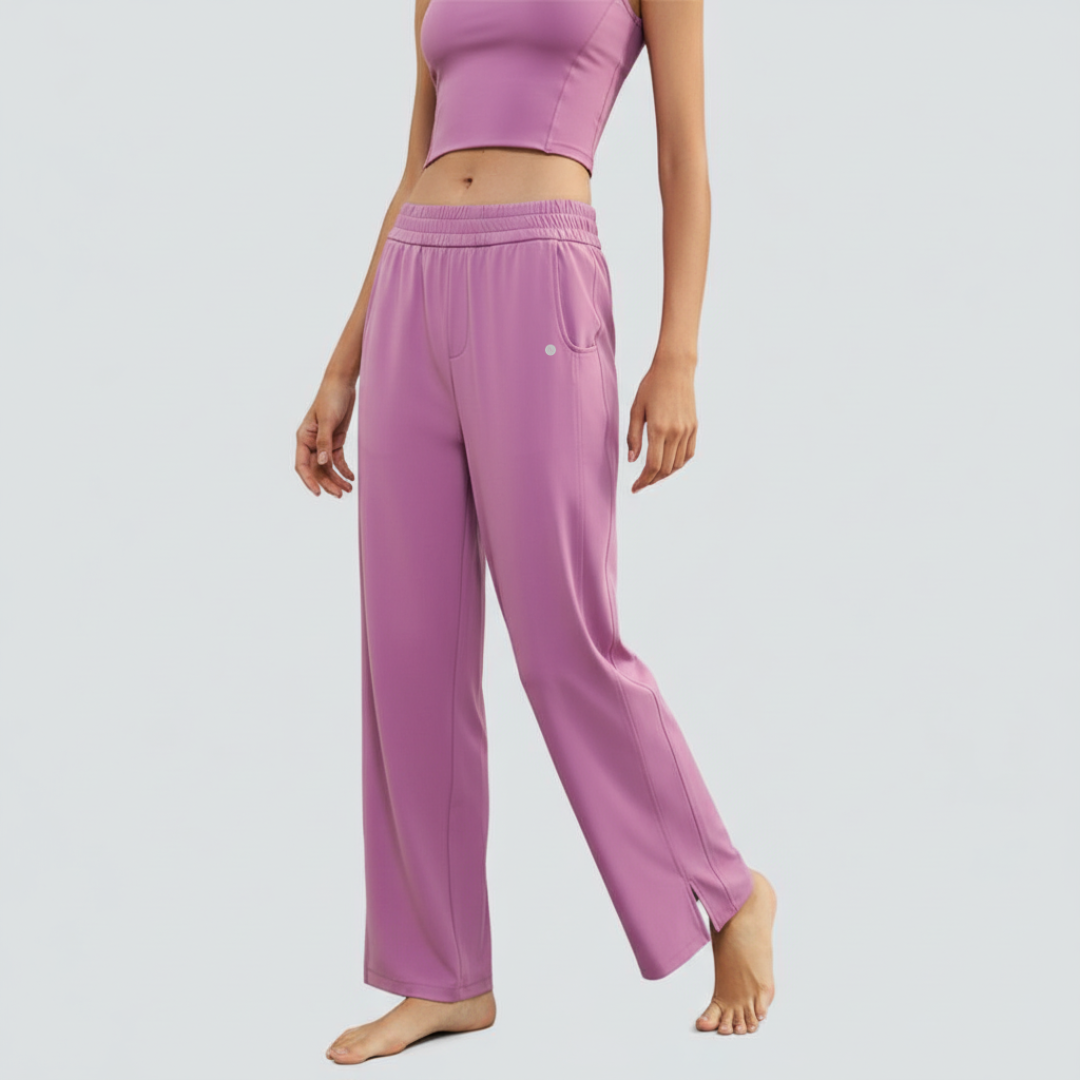Wide-Legged Comfort Yoga Pants - Pink