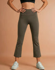 Ankle Length Flare Pants - Brown