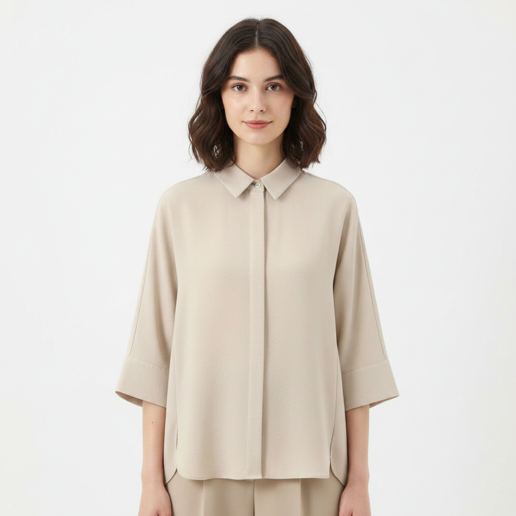 Collared Top - Beige