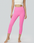 Ankle Length Comfort Leggings - Bright Pink