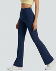 One-Size Flared Yoga Pants - Navy Blue