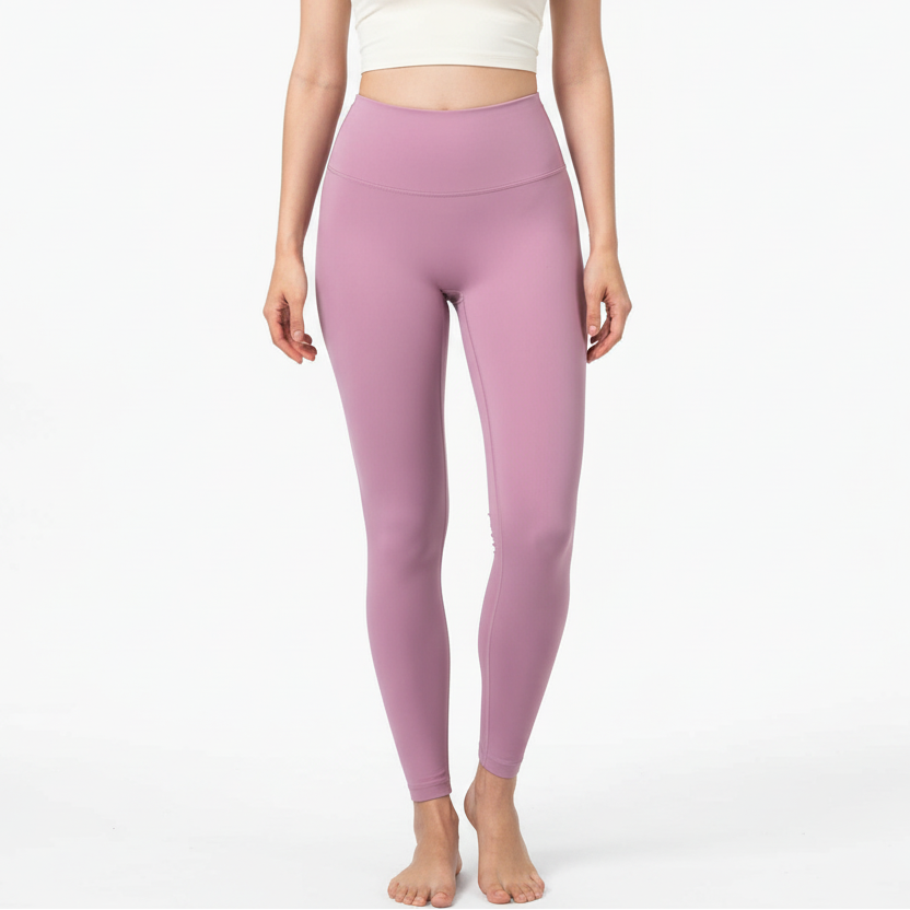 High-Rise Smooth Leggings - Pink