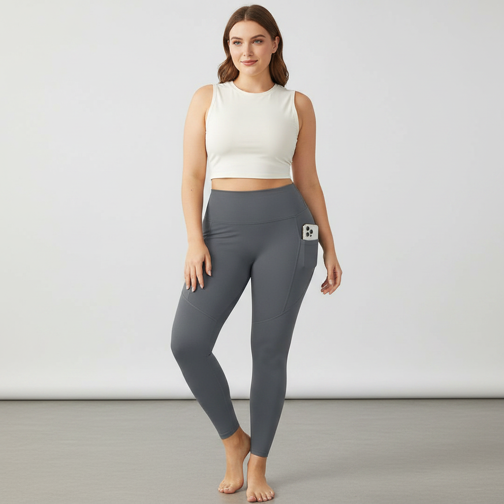 Embrace High Rise Side Pocket Leggings - Grey