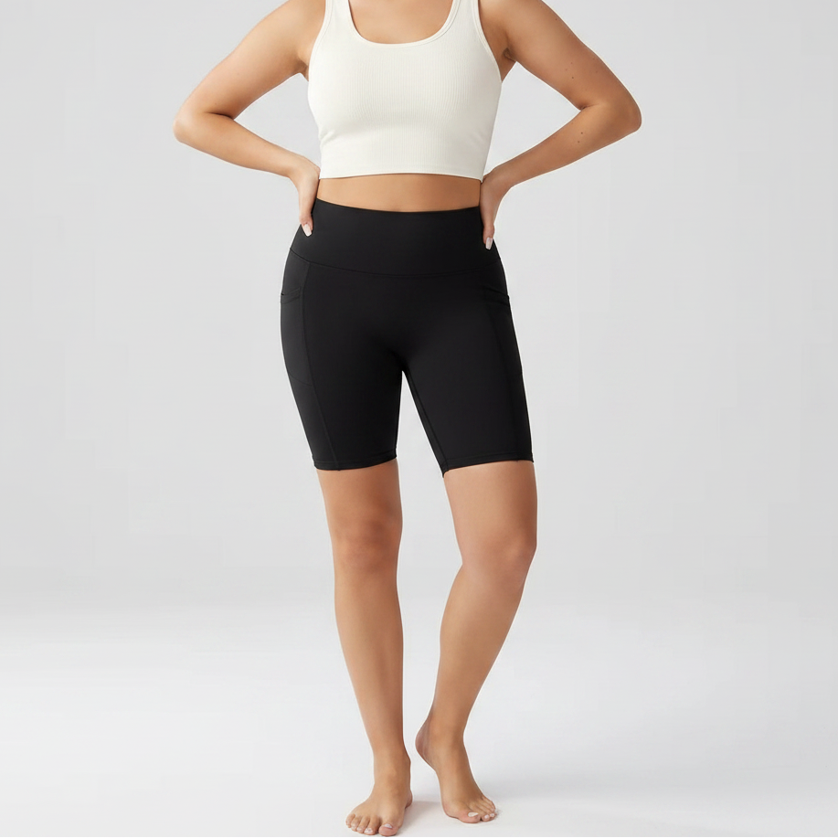 Embrace High Rise Shorts With Pockets - Black