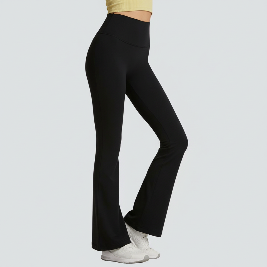 One-Size Flared Yoga Pants - Black