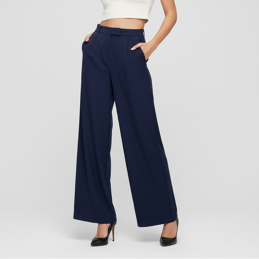 High Waist Pants - Dark Blue