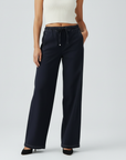Casual Denim Style Pants - Dark Blue